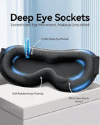 FACEMOON Sleep Mask for Men & Women – 3D Weighted Design, 100% Blackout, Extension Sleep Protector – Perfect for Airplane Travel, Camping, Road Trips & Long Flights, Contoured Eye Cover