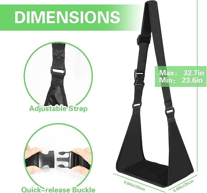 Airplane Footrest, Portable Foot Hammock for Airplane Travel, Adjustable Airplane Foot Rest for Long Flight Bus Train Office, Travel Accessories to Relax Your Feet & Leg