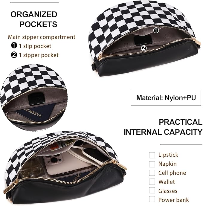 Eslcorri Small Crossbody Sling Bag for Women Trendy - Fanny Packs Leather Chest Belt Bum Bag Anti Theft Purse for Travel