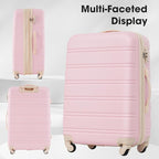 Luggage Sets, 2 Piece Carry on Luggage Set with Travel Bag, 2 Piece Expandable Spinner Hardshell Suitcase with TSA Lock, Back to School Suitcase, Women Men (Light Pink, 20/24 Inch)