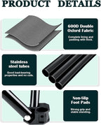 Leonyo Double Camping Chair, Loveseat Camping Chair with Folding Table, 2 Person Outdoor Folding Beach Chairs for Adults, Cup Holders & Carry Bag for Outside Travel, Supports 500lbs, Grey