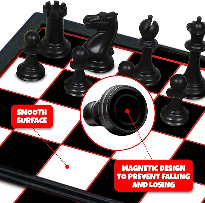 Gamie Magnetic Board Travel Games for Kids, Includes 12 Retro Fun Games - 5" Compact Design, Individually Boxed Travel Essentials for Kids Road Trip/Airplane/Camping, Stocking Stuffers for All Ages