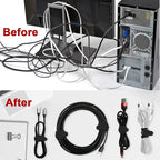 16Pcs Silicone Cable Straps Wire Organizer for Bundling Earphone, Phone Charger, Computer Cords, Reusable Cable Ties Cord Organizer in Home,Office,Kitchen,School(Black)