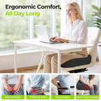 AUVON Ergonomic Donut Pillow Seat Cushion for Hemorrhoid & Tailbone Pain Relief, Thick Memory Foam Chair Cushion with Firm Support for Coccyx, Sciatica, Pressure Sores, Pregnancy, Postpartum Recovery