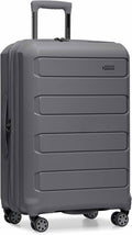 Traveler's Choice Pagosa Hardshell Expandable Luggage with Spinner Wheels, Gray, 26-Inch Medium