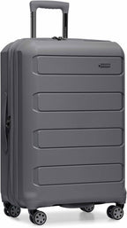 Traveler's Choice Pagosa Hardshell Expandable Luggage with Spinner Wheels, Gray, 26-Inch Medium