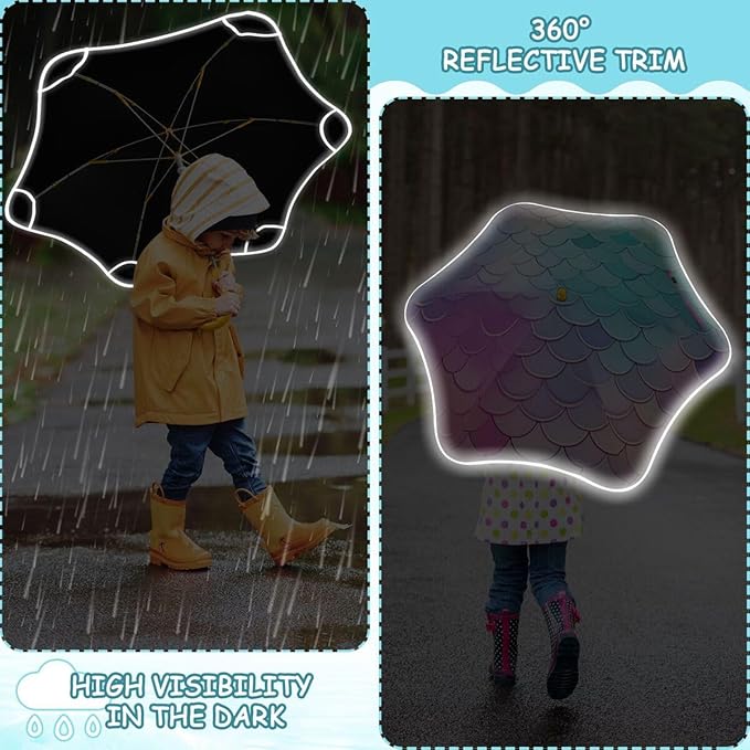ALAZA Kids Umbrella Stick Umbrellas Cute Umbrella for Boys Girls Toddler UV/Sun Rain Windproof