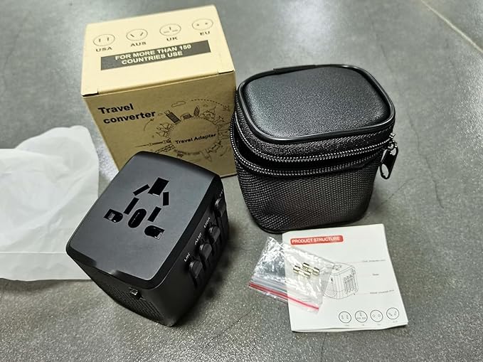International Travel Adapter Voltage Converter to Step Down 230V to 120V for Hair straighteners, laptops, Cell Phones, Power converters from USA to UK, Europe, Australia Over 200