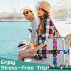 Slohif Luggage Straps for Suitcases Travel Belt Accessories Luggage Connector Identifiers Over Handle with Buckle Unique Nylon Adjustable Strap for Sleeping Bag Car Seat Flower (2 Pack)