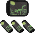 2 PC Luggage Handle Wrap Luggage Handle Covers Tags for Suitcase Bags Travel Luggage Handle Identifier Gripper Green Retro Dinosaur