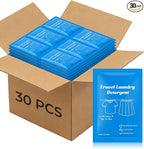30 Pack Travel Laundry Detergent Bulk, Portable Single Use Liquid Laundry Soap, Verbena Scented, 20ml Mini Individual Pack TSA Approved Travel Size for Traveler, Cruise, Hostel & Camping Essentials