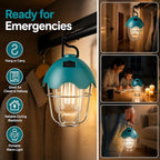 HOMY LED Camping Light Rechargeable Waterproof Vintage Tent Light with Warm Glow, Dimmable Outdoor Lantern for Camping, Emergencies, and Power Outages