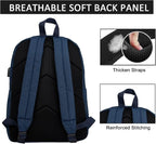 SUPACOOL Casual Laptop Backpack for Men and Women, Backpack for College, USB Charging Port, Lightweight Pack Back(Navy blue)