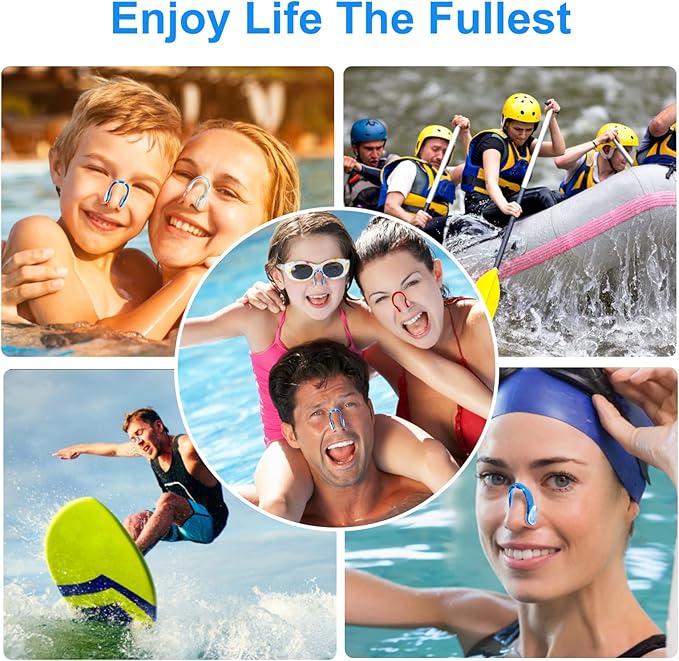 Swimming Nose Clip, 14 Packs Swim Nose Plugs with Waterproof Silica Gel for Kids (Age 7+) and Adults, Multi-Color