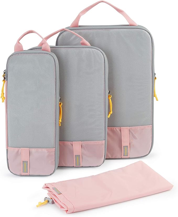 BAGSMART 6 Set /4 Set/2 Set Compression Packing Cubes for Travel, Lightweight Luggage Organizer Bags, Durable Space Saver Bags Travel Essentials