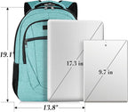 BIKROD Teal Backpack for Women and Men, Extra Large School Backpacks for Teens, Water Resistant Back Pack Fits 17 Inch Laptop, Business Anti Theft Sturdy Computer Bag Gifts