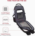 SWISSGEAR 1900 ScanSmart TSA Laptop Backpack Fits 17 Inch Laptop with RFID Protection and Tablet Pocket, White/Black, 19-Inch