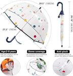 Kids Clear Umbrella for Rain Dome Bubble Umbrellas Windproof for Kids Boys and Girls