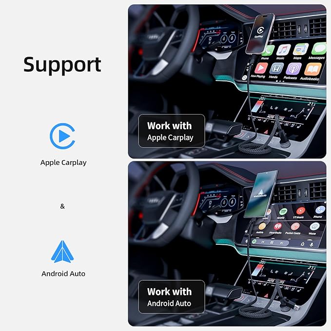 4 in 1 Charging Cable Fast Charging 65W, USB C Cable 4-in-1 USB Multi Charging Cable with E-Mark Chip, Multiple iPhone Charger Cord for iPhone 17-12 Series/Pad/Android/Tablets More, Carplay Cable(4FT)