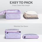 Aerotrunk Compression Packing Cubes for Travel - Luggage Organizer Bags - Double Zipper Packing Cubes for Suitcases (2-Pack, Purple)