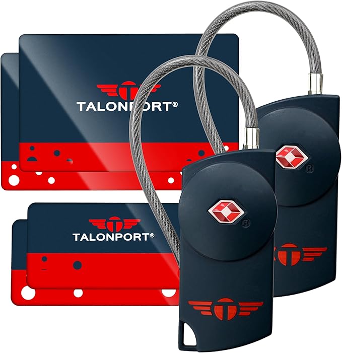 Keyless Luggage Locks TSA Approved, No Combination Needed, Lifetime Card Keys, Durable Metal Suitcase Lock for Travel Essentials & Checked Bags (Blue) (2 Pack)