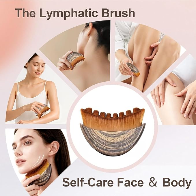 Lymphatic Contour Face Brush, Lymphatic Drainage Massager for Face, Reduce Puffiness and Enhance Skin Radiance,Ergonomically Designed to Fit The Skin Precisely and Relieve Fatigue with Travel Case