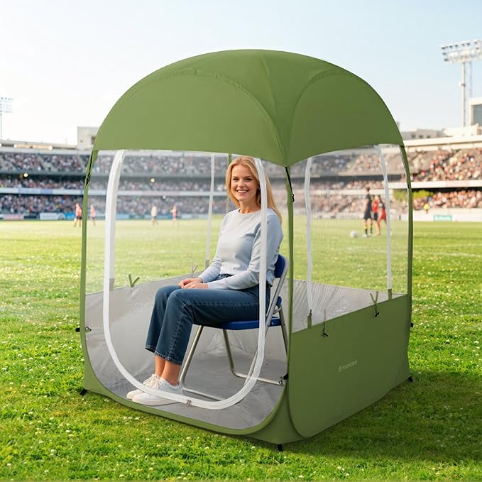 Raynesys Sports Tent, Portable & Foldable Pop Up Tents Shelter with Carry Bag, Instant Weather Proof Clear View Bubble Tent for Fishing, Camping, Watching Sports Events