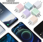 6Pack USB Wall Charger, iGENJUN 2.4A Dual USB Port Cube Power Plug Adapter Fast Phone Charger Block Charging Box Brick for iPhone 15/15 Pro/15 Pro Max/14, Samsung Galaxy, Pixel, LG, Android-Multicolor
