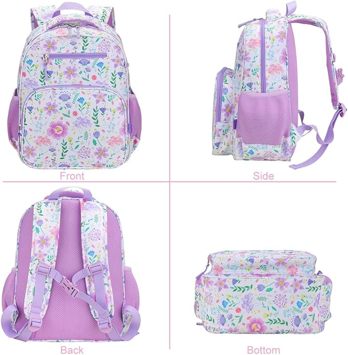 RHCPFOVR Kids Backpack for Girls - Girls Backpack 3-8 Ages Butterfly for Kids 15 Inch School Bookbag for Kindergarten Elementary School Bookbag for Girl 1st 2nd Grade