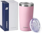SUNWILL Travel Coffee Tumbler 20 oz, Insulated Mug with Lid, Stainless Steel Cup for Hot and Cold Drinks, Powder Coated Sakura