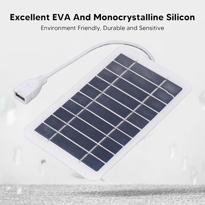 SUNGOOYUE Solar Panel, Portable Small and Lightweight Outdoor Solar Panel Charger for Camera Cell Phone Mobile Power Pack 2W 5V