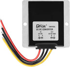 DROK Boost Buck Converter 9V-36V to 12V 10A 120W Aluminium Shell Waterproof Auto Step Up Down Voltage Regulator 12V Volt Transformer for Car Audio Solar Power System LCD Television LED Display Screen