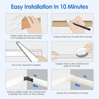 Yecaye 125in Cord Hider, Large Cord Covers for Wires on Wall, Cable Management Kit for Mount TVs, Wire Hider Cable Concealer for Home Office, W1.18in H0.6in, Beige