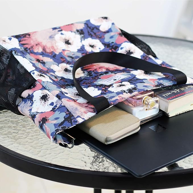 Original Floral Water Resistant Large Tote Bag Shoulder Bag for Gym Beach Travel Daily Bags Upgraded
