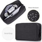 CAAORDKSO Electronics Organizer Travel Case, Cord Organizer Travel Cable Organizer Bag Waterproof Portable Accessories Case for Cable, Cord, Charger, Phone, Power Bank, Earphone (Small-Black)