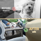 Dog Car Seat Foldable Dog Car Booster Seat Waterproof Breathable Oxford Travel Bag for Small to Medium Dogs, Puppies, and Pets-Pattern Grey+Mat