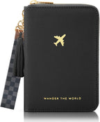 Beautiful Passport Holder for Travel with Wristlet Strap - All-in-One Wallet for Women with Card Slots and Tassel Keychain - Perfect RFID Blocking Case to Keep Your Travel Documents Organized & Safe