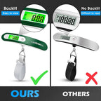 Digital Luggage Scale Vacation Travel Essentials Accessories Gifts for Traveler Portable Suitcase Handheld Weight Scale 110 lbs Hanging Baggage Travel Must Haves