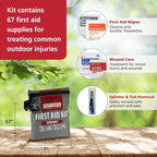 Pac-Kit Watertight Explorer 1 First Aid Kit for Hiking, Camping and Outdoor Activities, 67 Pieces