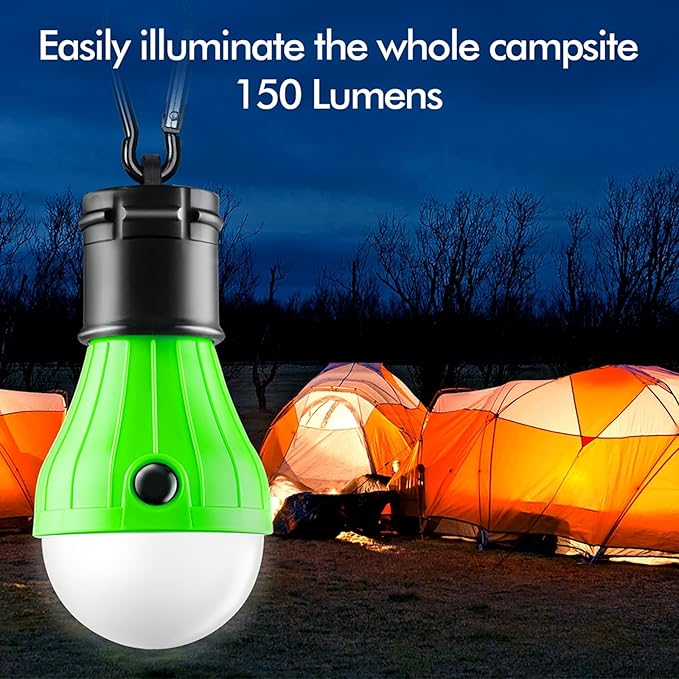 FLY2SKY Tent Lamp 5 Packs Portable Tent Light Clip Hook Hurricane Emergency Lights LED Camping Light Bulb Camping Tent Lantern Equipment for Camping Hiking Backpacking Fishing Outage