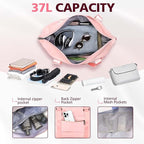 TOPBAG Travel Duffle Bag, Waterproof Weekender Carry On Tote Bags for Women, Sport Gym Bag for Men, Hospital Bag for Labor and Delivery, Overnight Luggage Bag with Trolley Sleeve Coral Pink