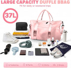 Travel Duffle Bag, Weekender Travel Bag Men Small Gym Bag for Women, Hospital Bag for Labor and Delivery, Overnight Bag Luggage Bag with Trolley Sleeve, Airplane Travel Essentials for Flying(Pink)