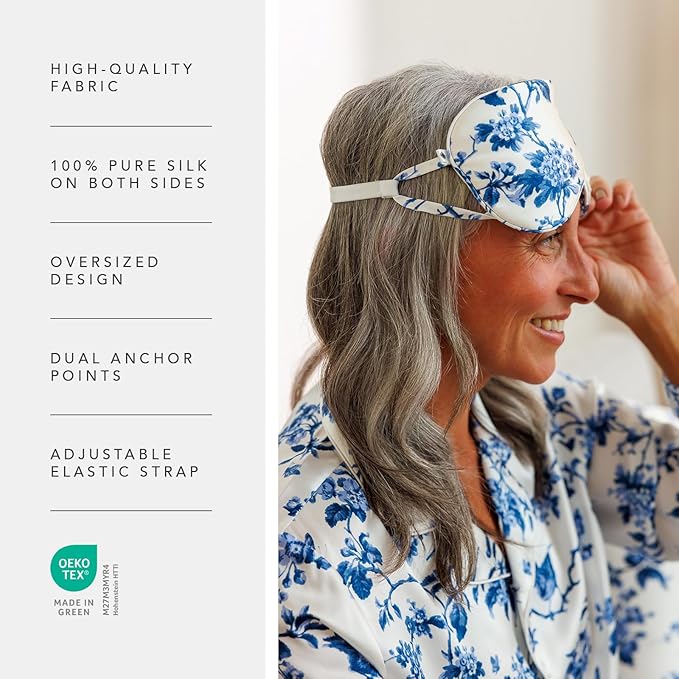 Fishers Finery 25 Momme Mulberry Silk Sleep Mask | Blindfold | Anti-Wrinkles (Wine)