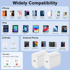 USB C Charger Block, 2Pack for iPhone 17 16 Fast Charging Plug for Apple 20W Type C Power Adapter Plug Box for iPhone 17 16 15 14 13 12 11 Pro Max XS X XR SE Plus, for iPad USBC Wall Charge Cube Brick