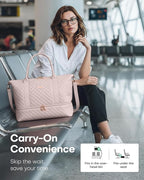 HOTOR Travel Duffel Bag - Weekender Bags for Women, Gym Tote Bags with Shoe Compartment, Carry On Overnight Bag with Toiletry Bag for Travel Essentials and Travel Accessories, Pink, 13.4"×17.3"×7.9"