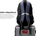 Swissdigital Design Laptop Backpack with USB Charging Port, Travel Backpack Fits 15.6 inches Computer, 31L College School Backpack for Men, Blue/Black | SD803-12