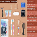 Bulk Travel Size Toiletries Kit Travel Toiletry Kit for Women,Bulk Homeless Care Package Supplies in Zip Pouch,Toiletries Set for Camping Hotel Homeless Charity Men Women Students (4)