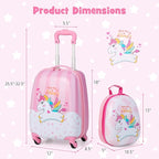 Goplus 2PC Kids Luggage, 12" & 16" Kids Carry On Luggage Set with 4 Spinner Wheels, Lightweight Rolling Spinner Suitcase for Children Toddlers Boys and Girls Travel