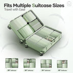Veken 11 Set Compression Packing Cubes for Travel Essentials,Compressible Expandable Large Luggage Suitcase Organizer Bags for Clothing,Durable Space Saver Storage Bags(Matcha Green)