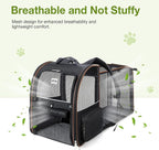 Large Cat Backpack Carrier Expandable Pet Carrier Backpack for Small Dogs Medium Cats Fit Up to 18 Lbs, Dog Backpack Carrier, Foldable Puppy Backpack Carrier for Travel, Black